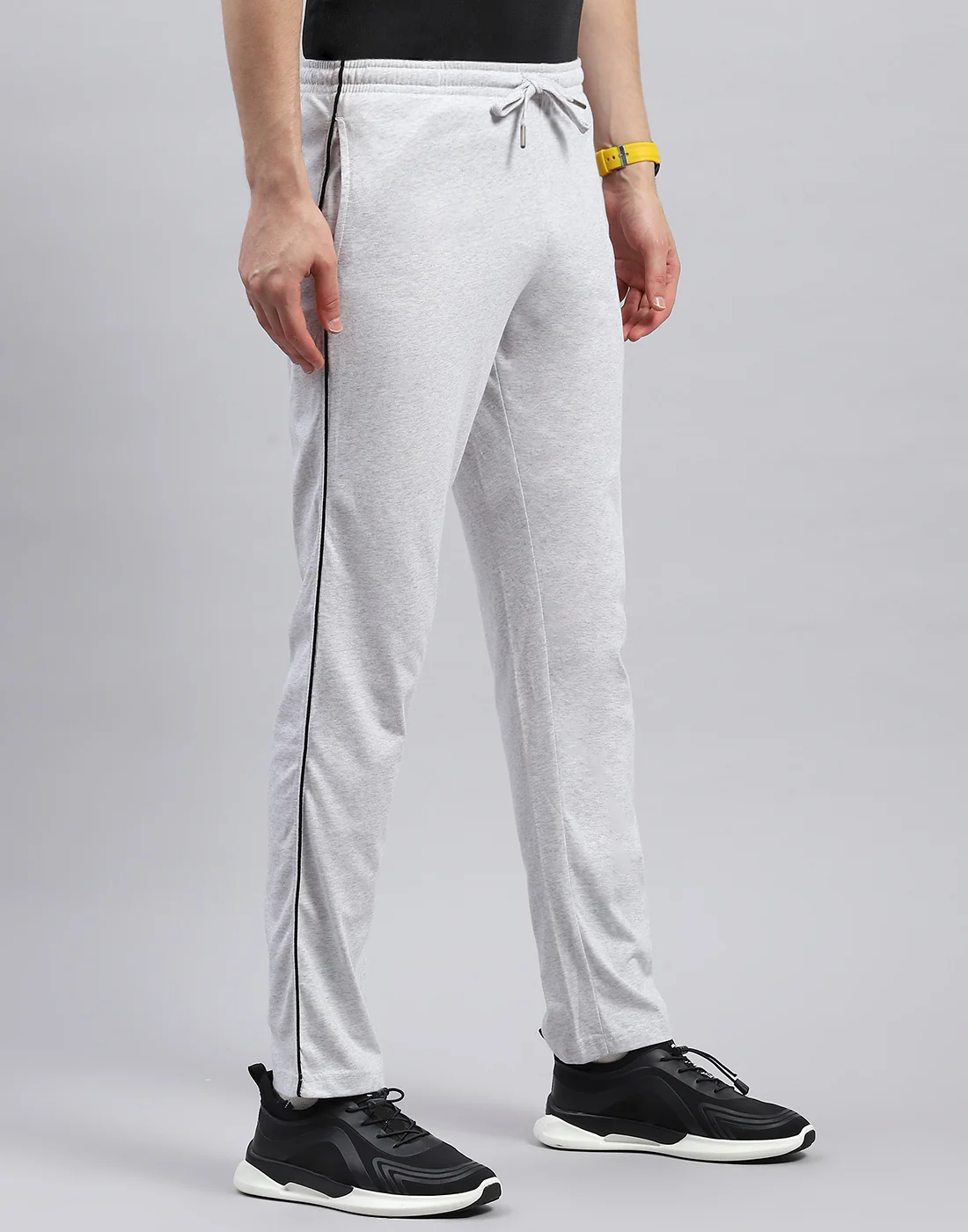 Men Grey Solid Regular Fit Lower - Image 4