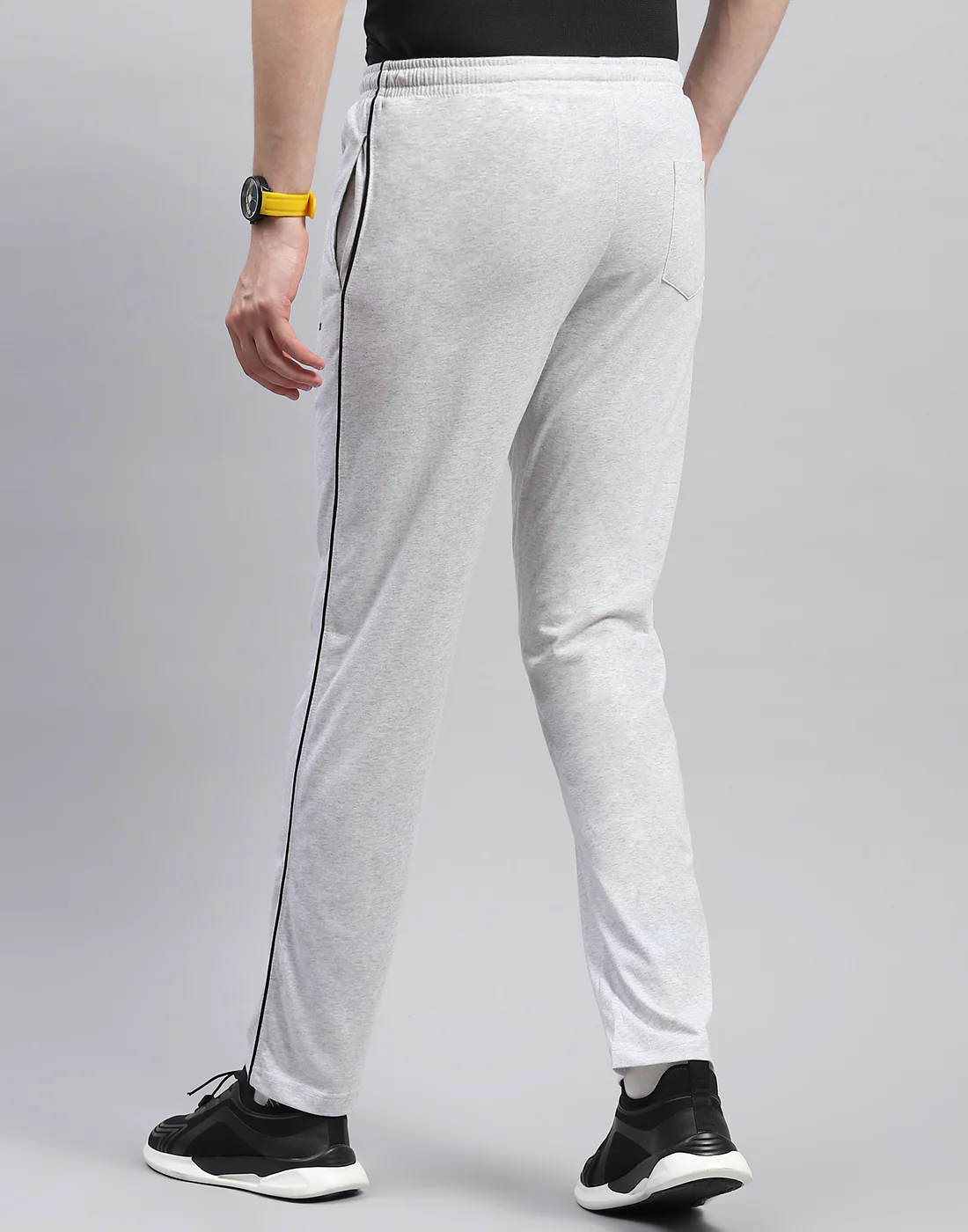Men Grey Solid Regular Fit Lower - Image 5