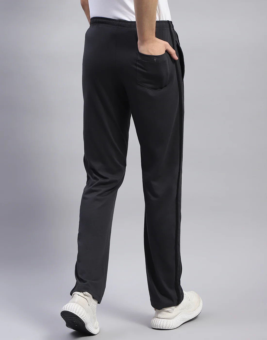Men Grey Solid Regular Fit Lower - Image 5