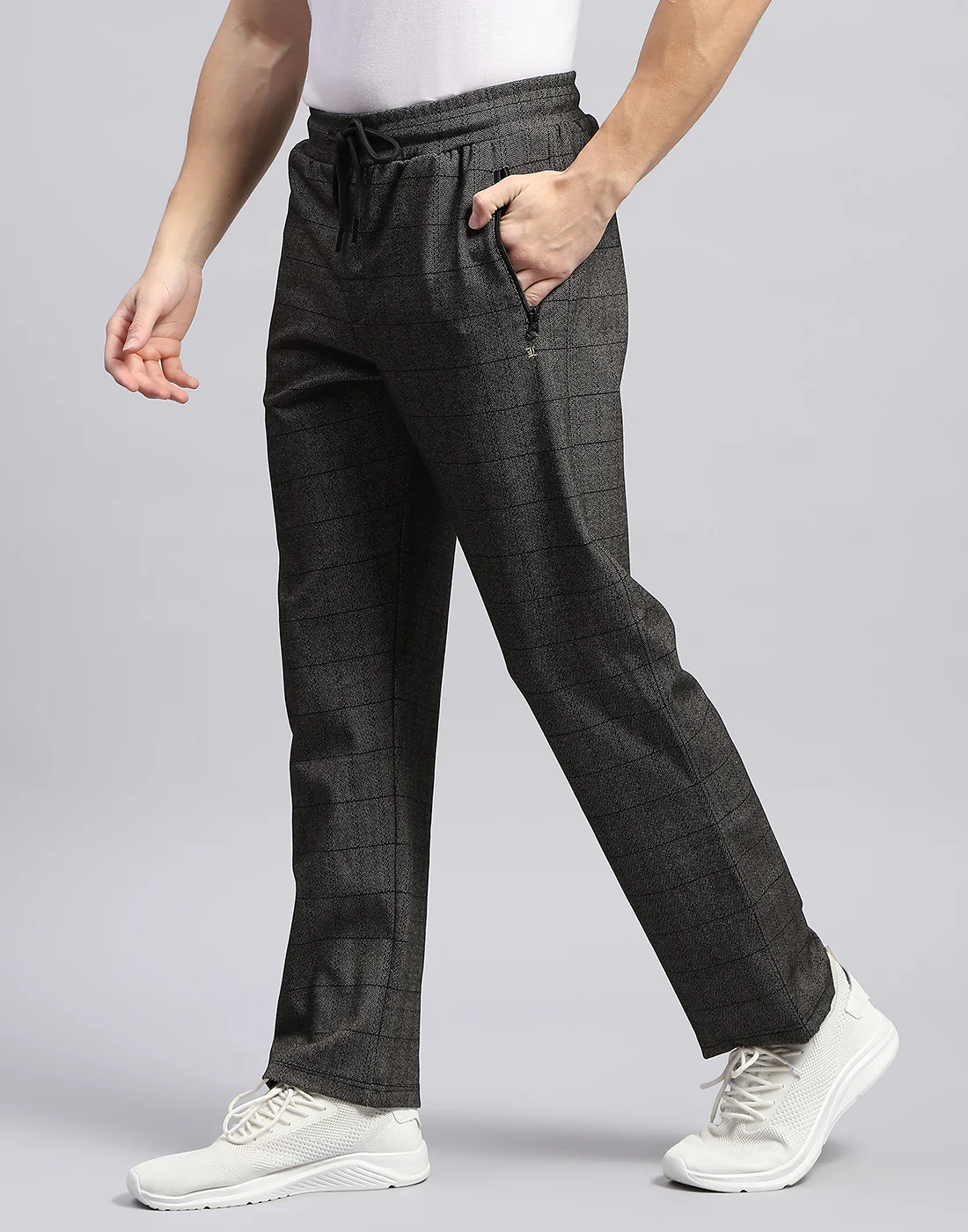 Men Grey Solid Regular Fit Lower - Image 3