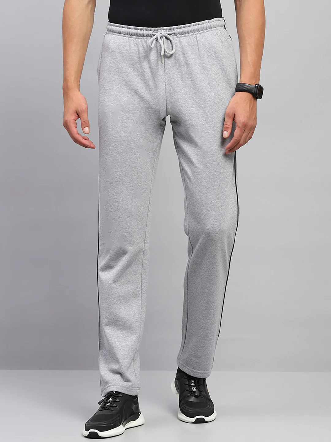 Men Grey Solid Regular Fit Lower - Image 2