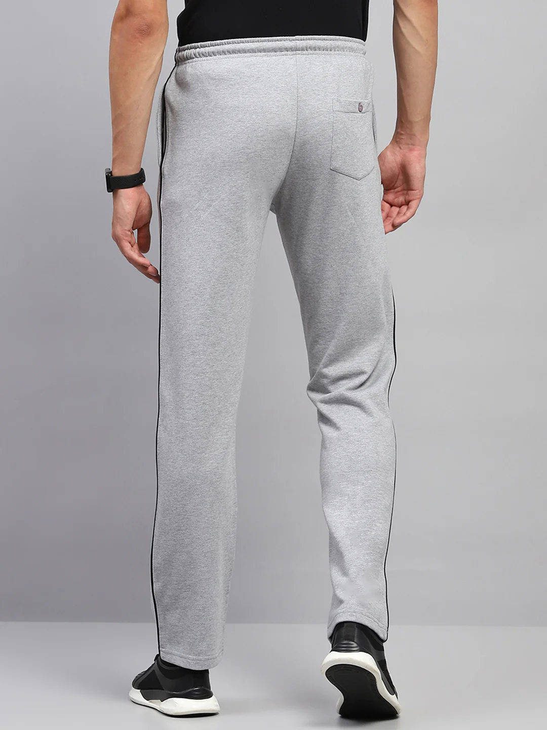 Men Grey Solid Regular Fit Lower - Image 5