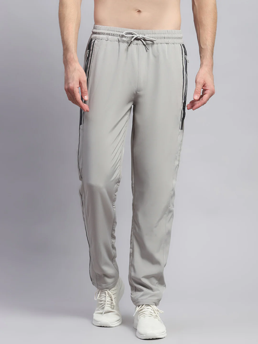 Men Grey Solid Regular Fit Lower - Image 2