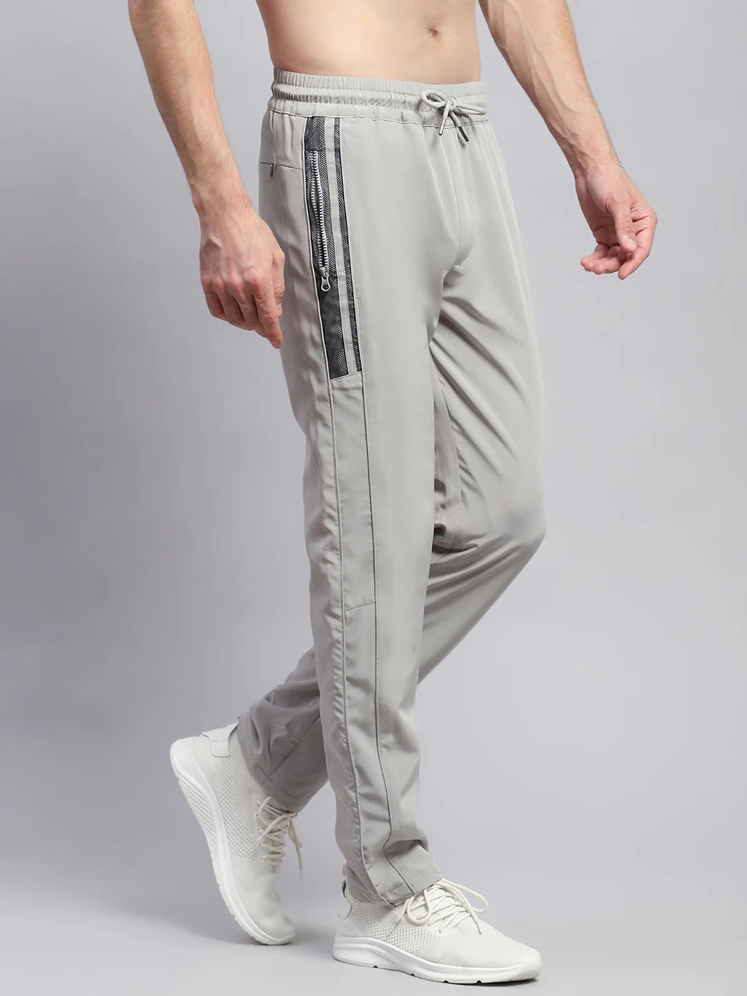 Men Grey Solid Regular Fit Lower - Image 4