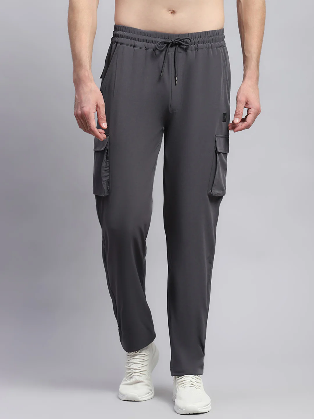 Men Grey Solid Regular Fit Lower - Image 2