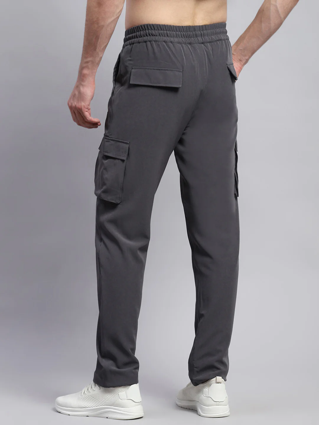 Men Grey Solid Regular Fit Lower - Image 5