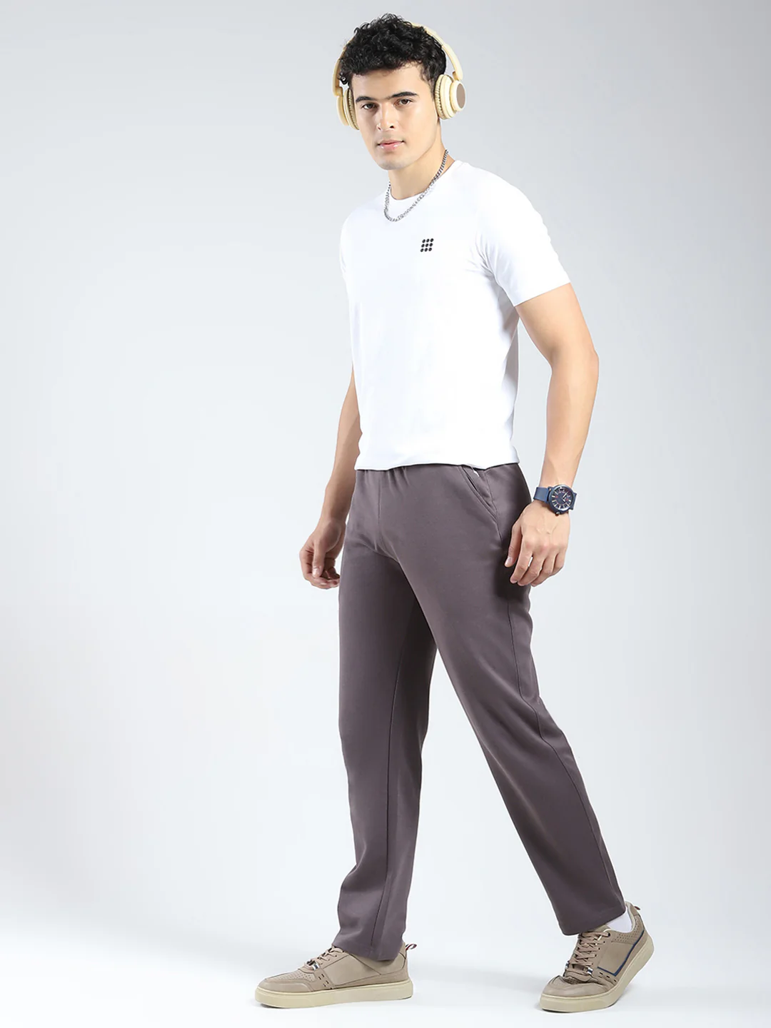 Rock.it Men Grey Solid Regular Fit Lower - Image 2