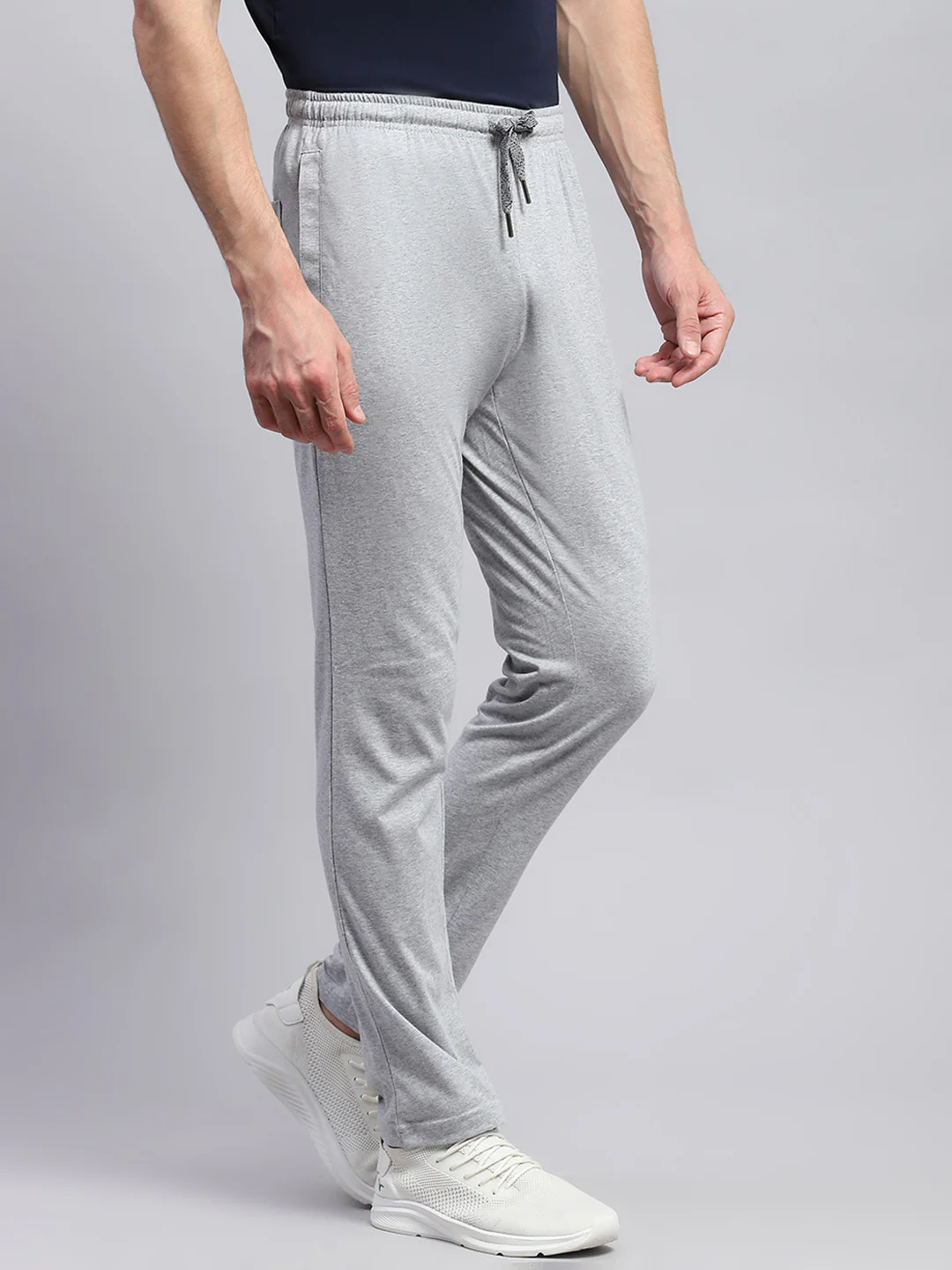 Men Grey Solid Regular Fit Lower - Image 4