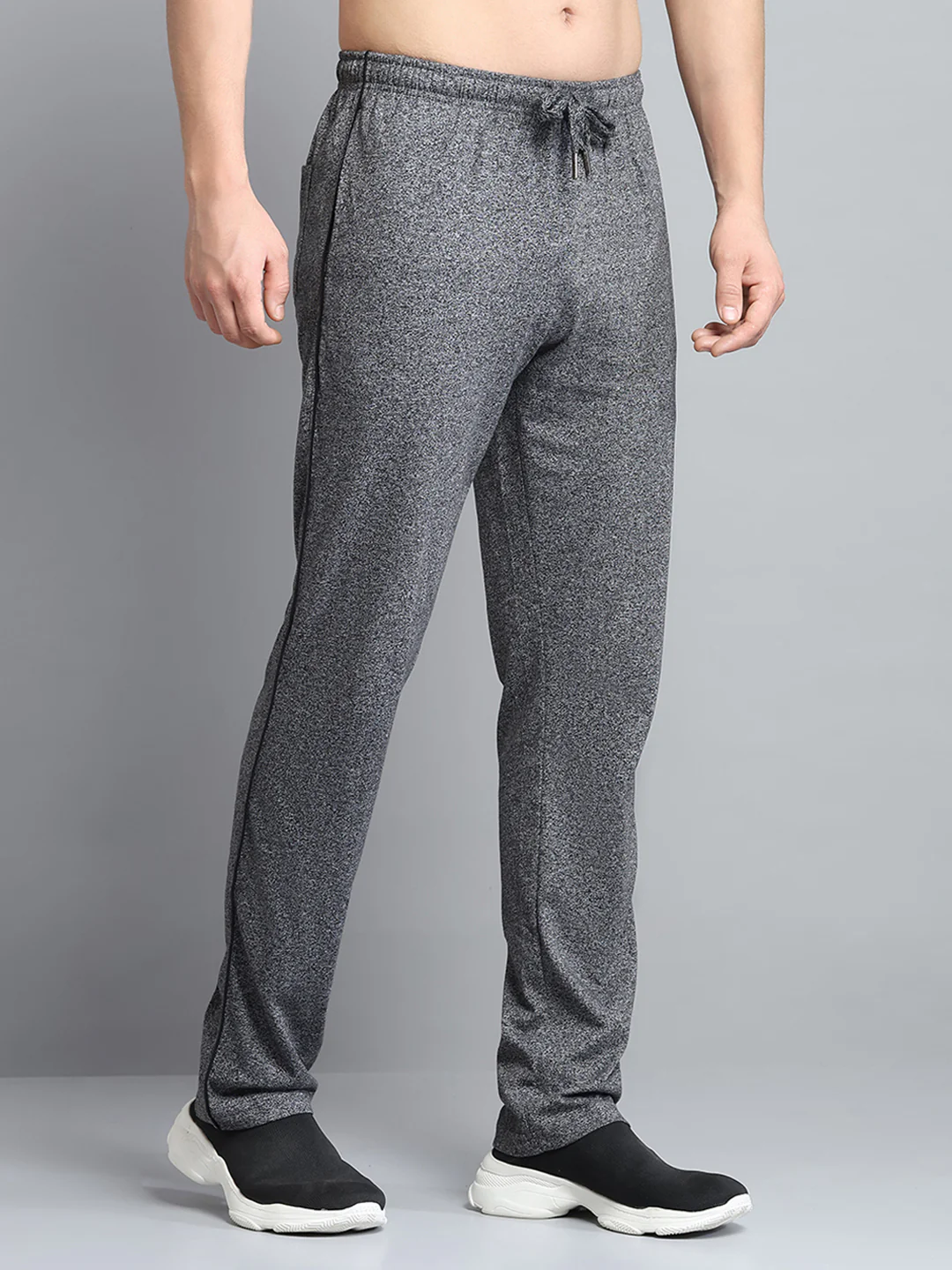 Men Grey Solid Regular Fit Lower - Image 4