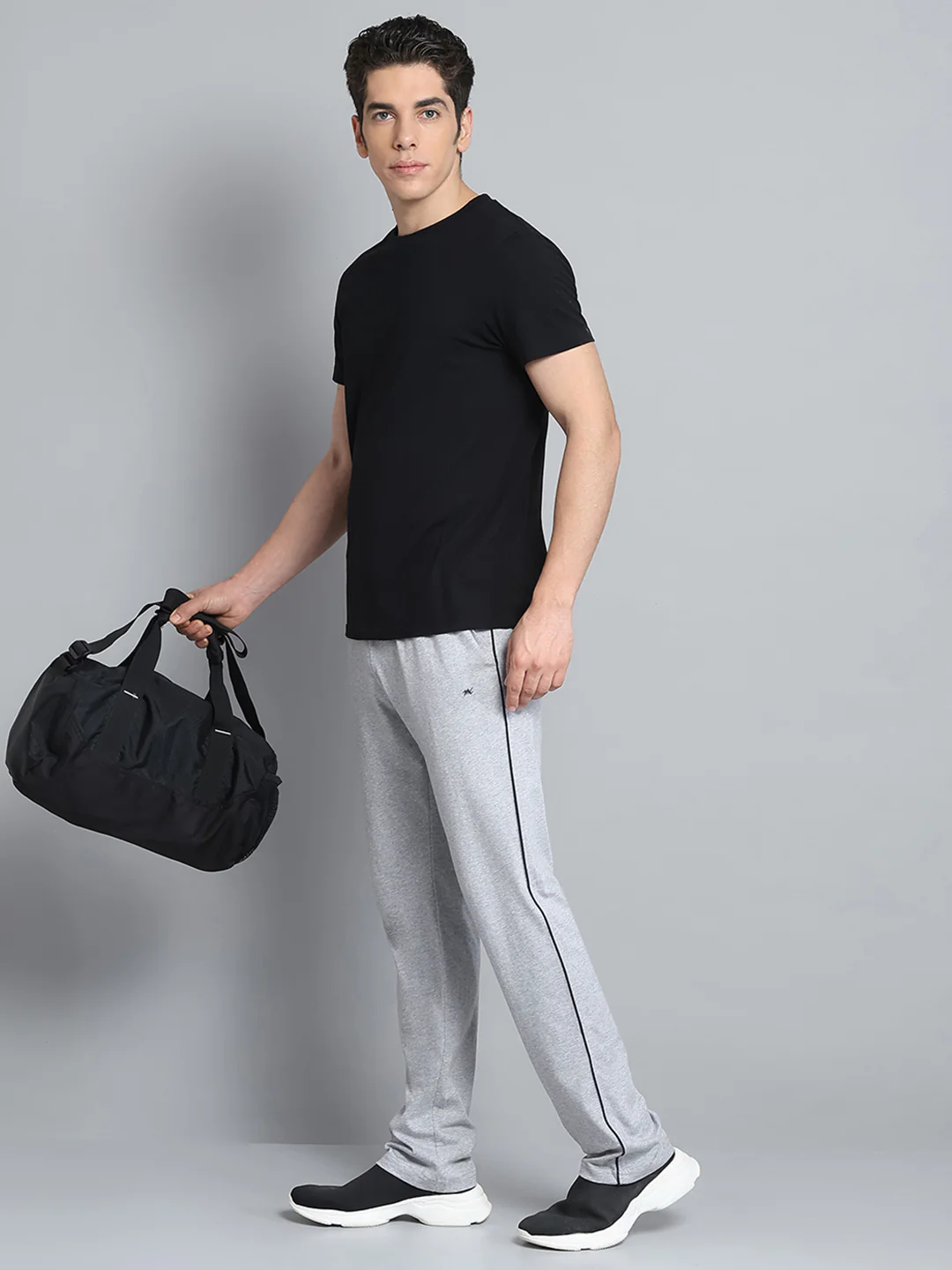 Men Grey Solid Regular Fit Lower - Image 2