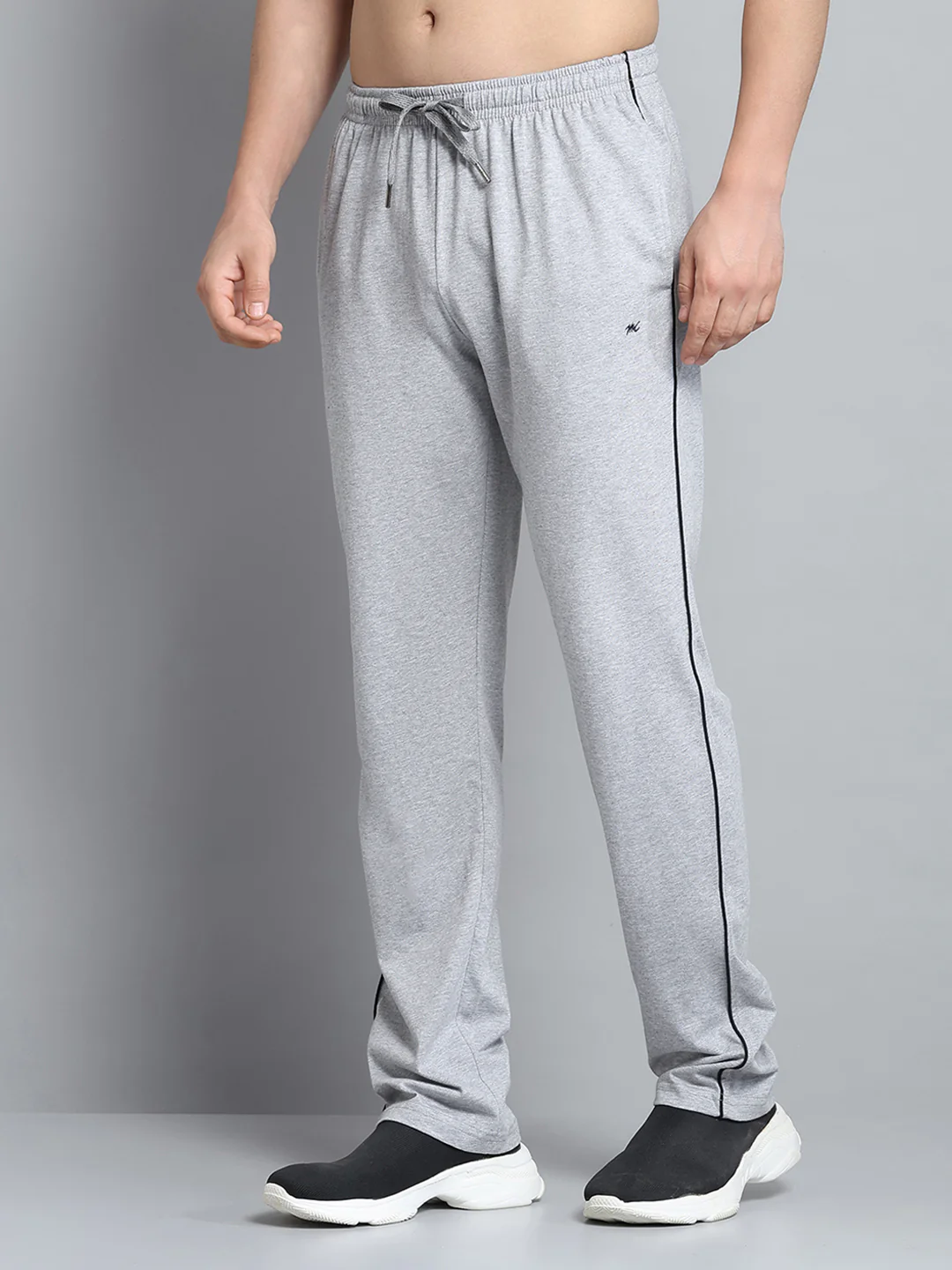 Men Grey Solid Regular Fit Lower - Image 3