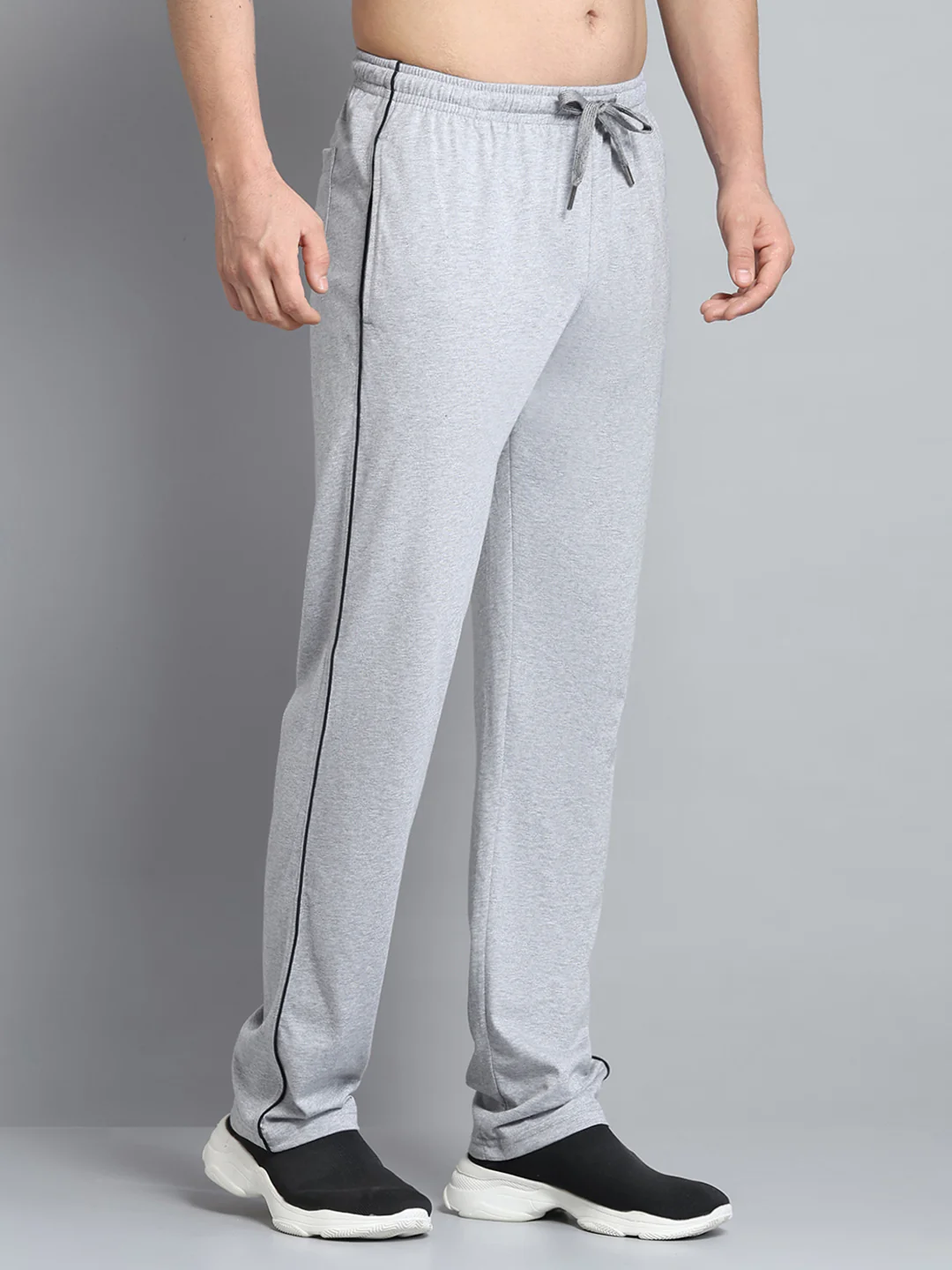 Men Grey Solid Regular Fit Lower - Image 4