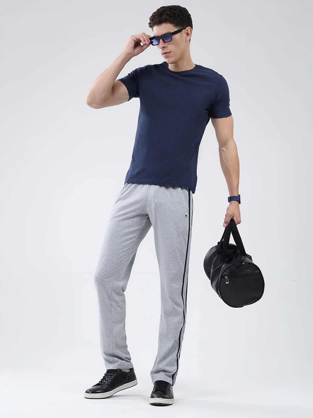 Men Grey Solid Regular Fit Lower - Image 2