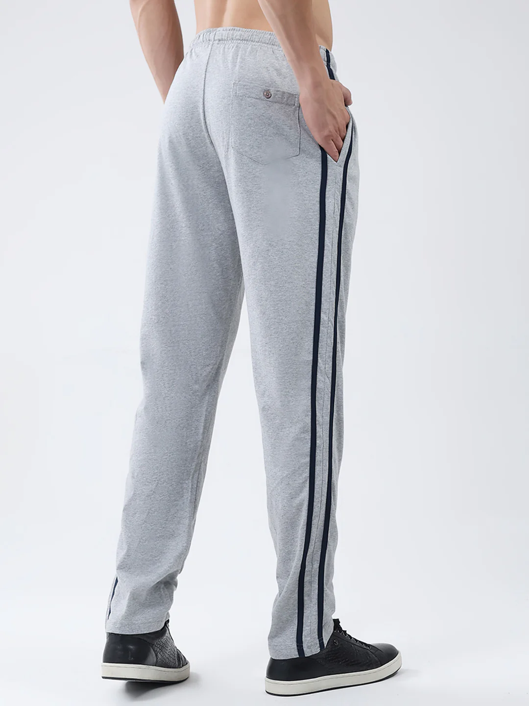 Men Grey Solid Regular Fit Lower - Image 5