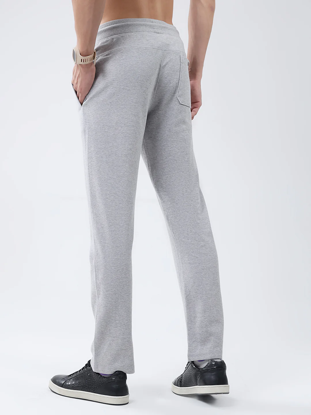 Men Grey Solid Regular Fit Lower - Image 5