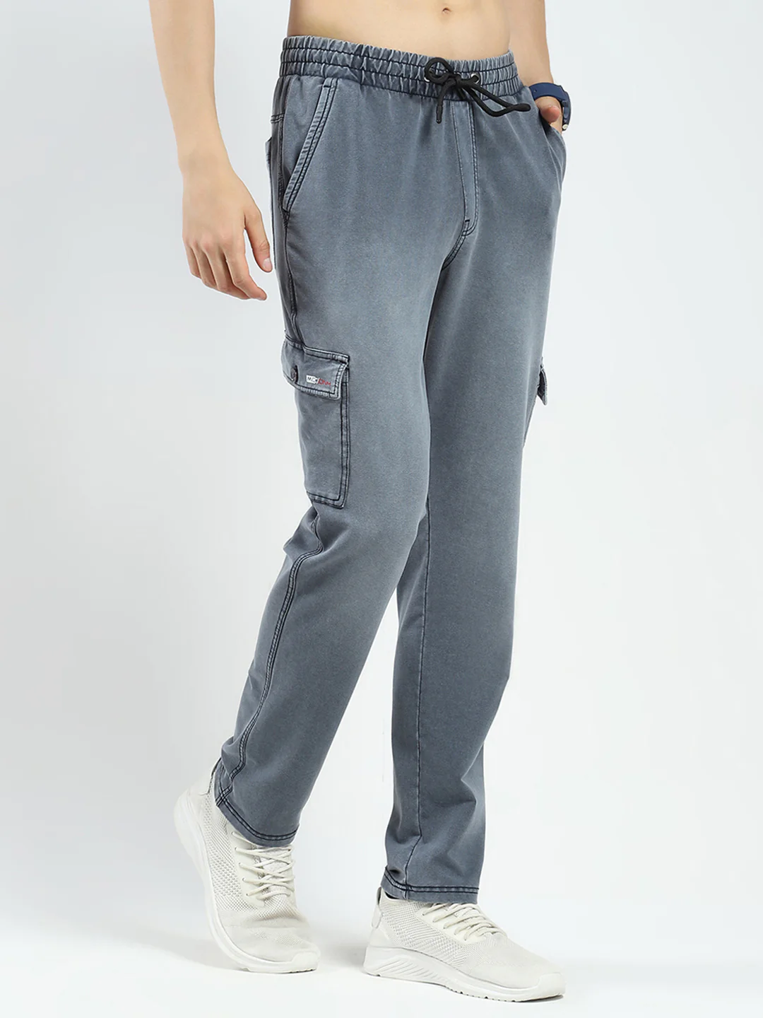 Men Grey Solid Regular Fit Lower - Image 4