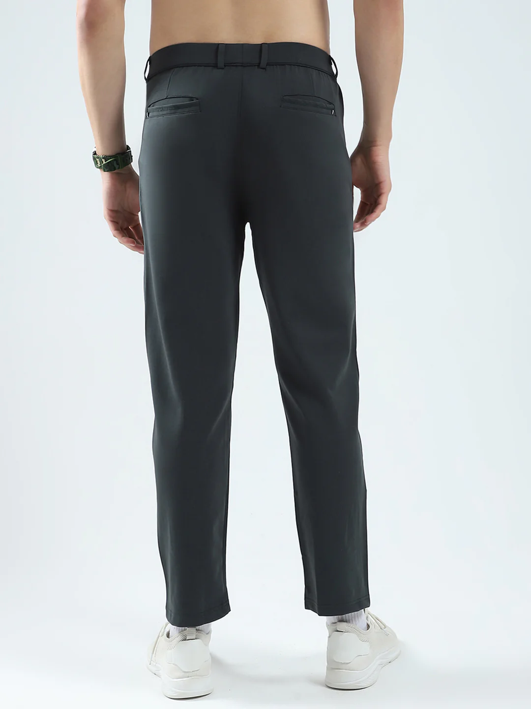 Men Grey Solid Regular Fit Lower - Image 5