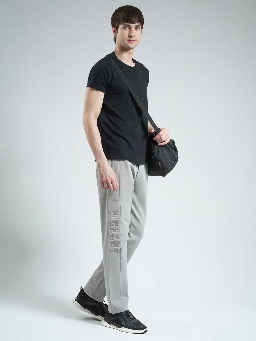 Men Grey Solid Regular Fit Lower - Image 2