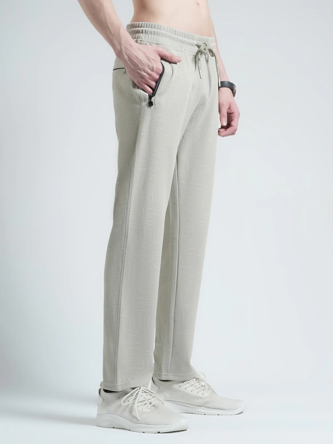 Men Grey Solid Regular Fit Lower - Image 4
