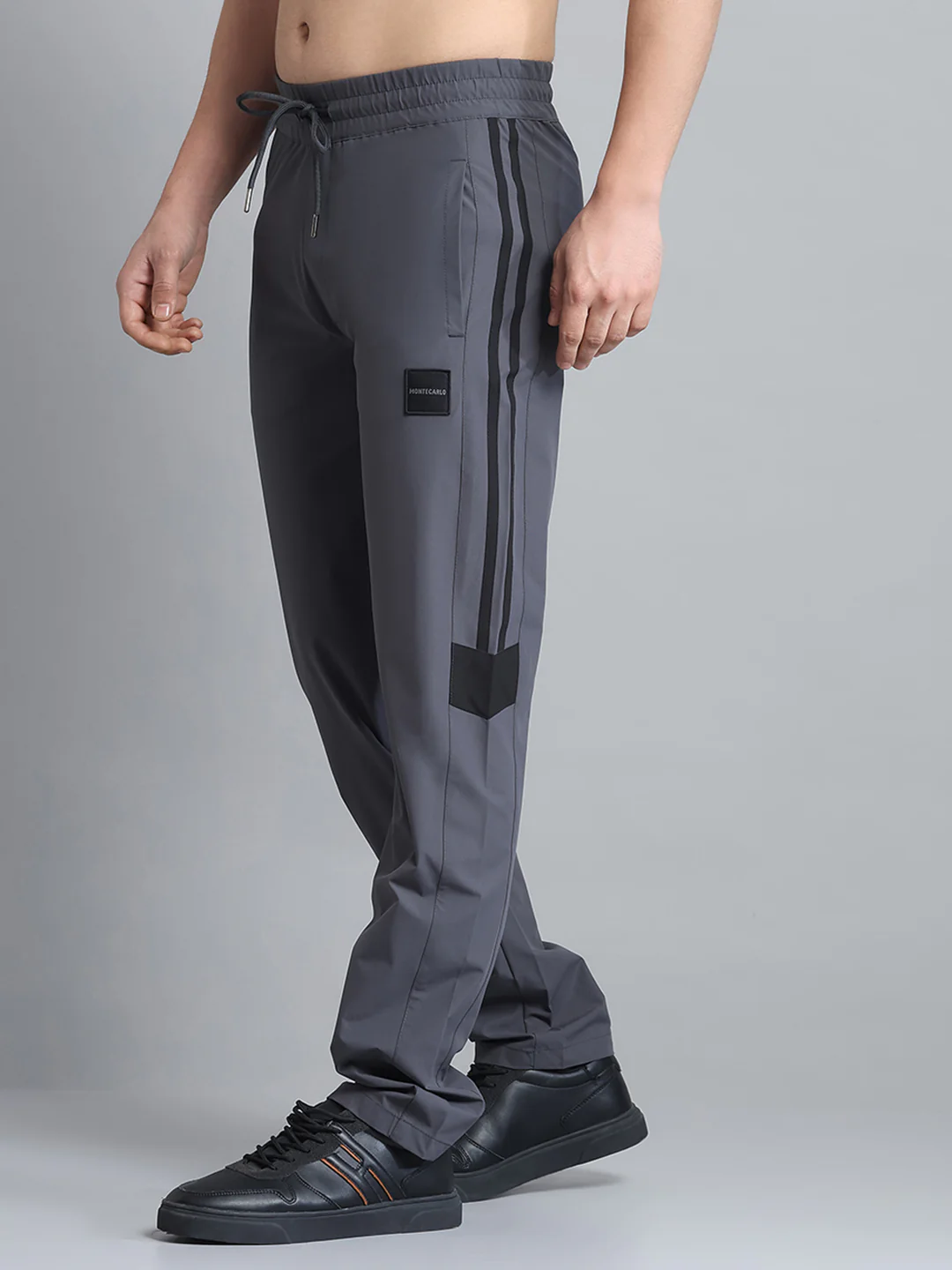 Men Grey Solid Regular Fit Lower - Image 3