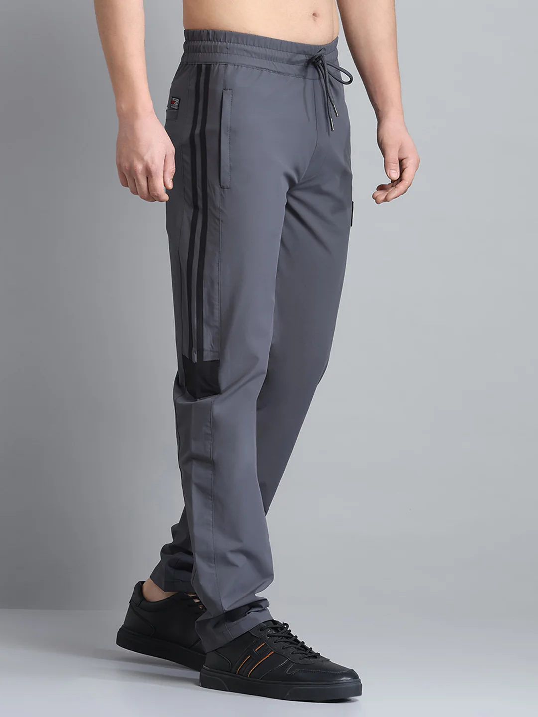 Men Grey Solid Regular Fit Lower - Image 4