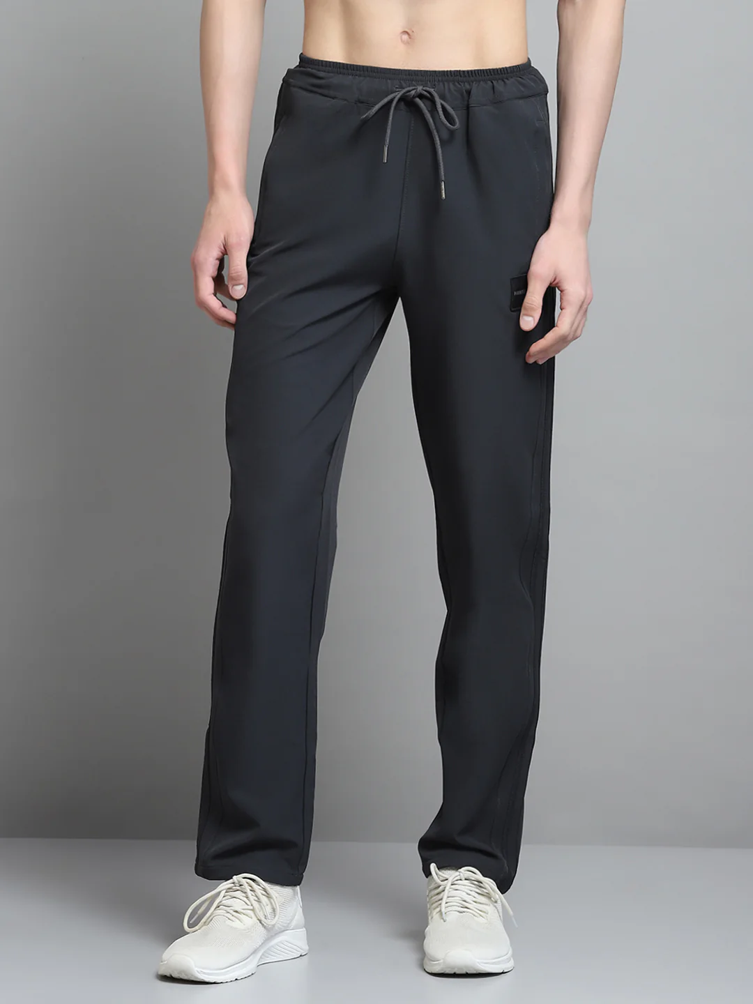 Men Grey Solid Regular Fit Lower