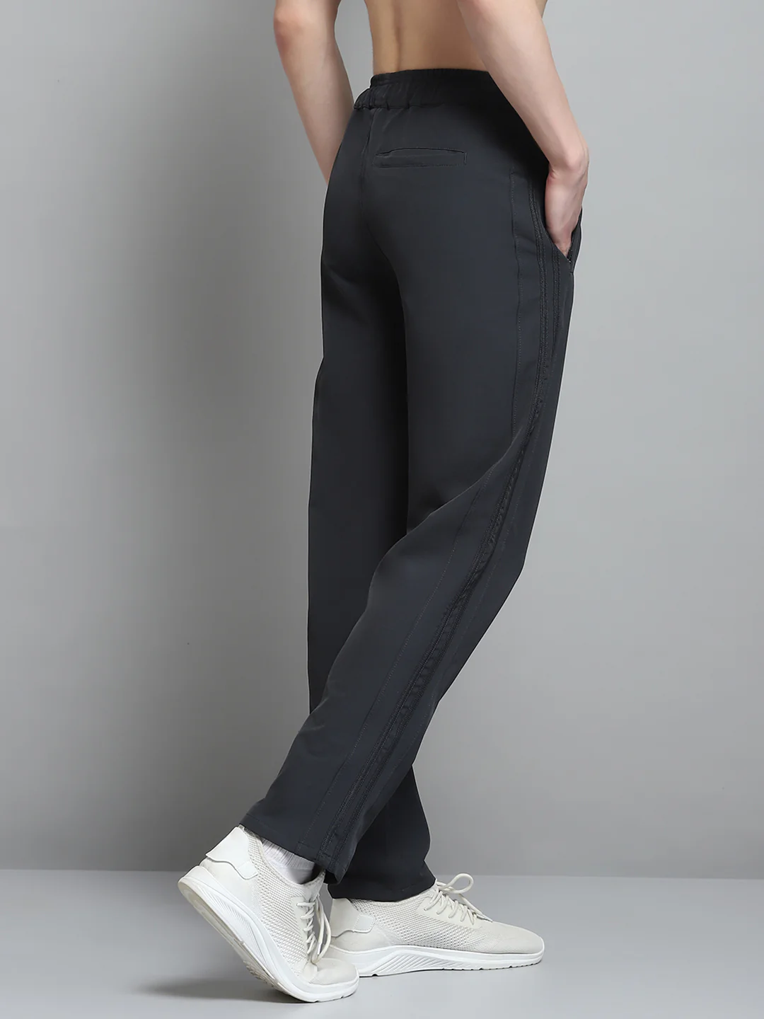 Men Grey Solid Regular Fit Lower - Image 5