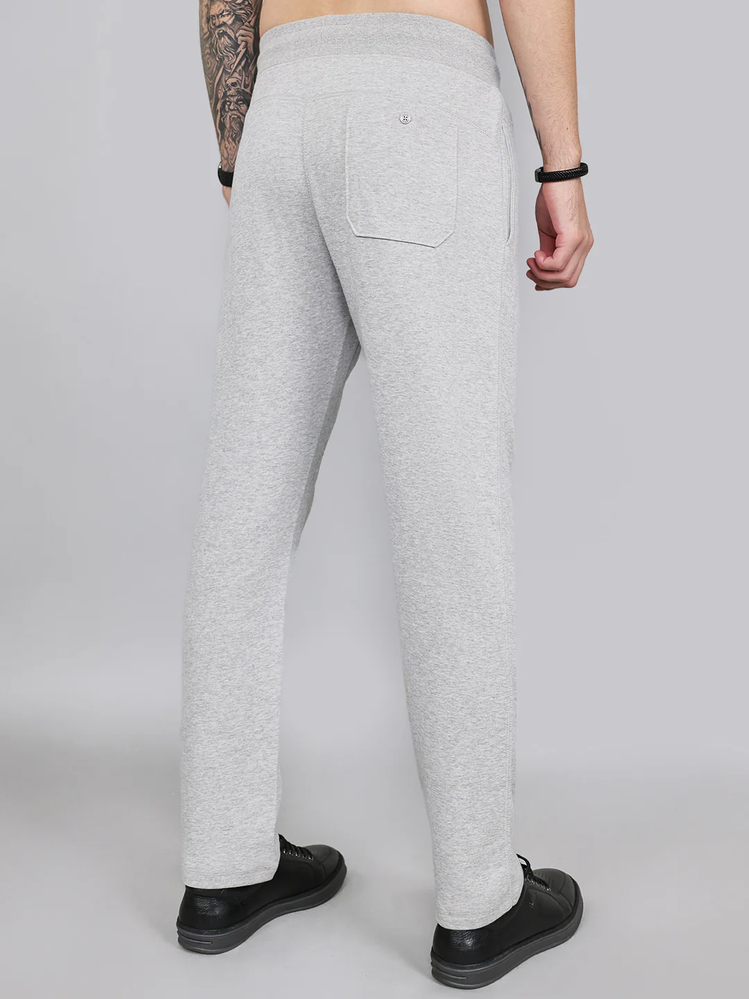 Men Grey Solid Regular Fit Lower - Image 4