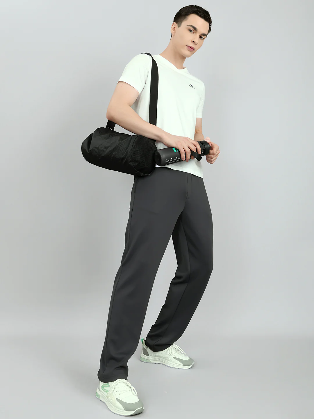 Men Grey Solid Regular Fit Lower - Image 7