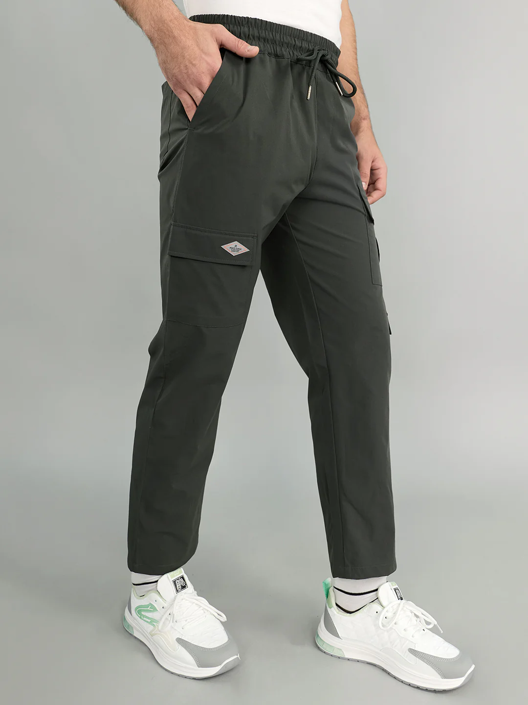 Men Grey Solid Regular Fit Lower - Image 3