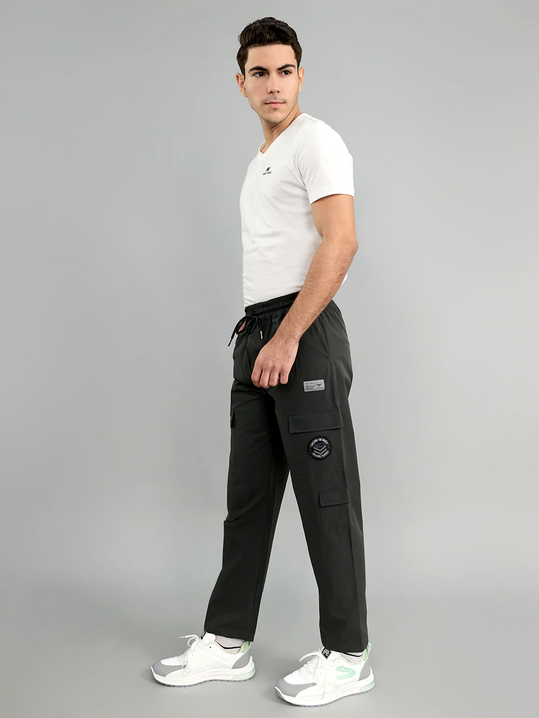 Men Grey Solid Regular Fit Lower - Image 6