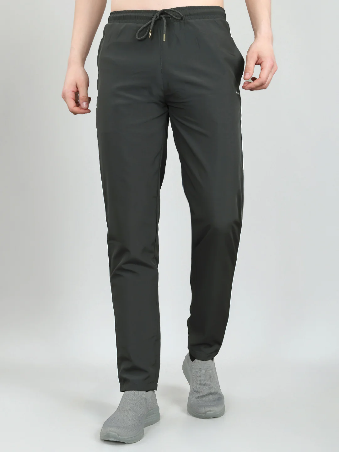 Men Grey Solid Regular Fit Lower