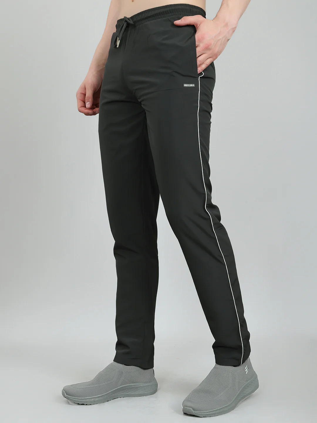 Men Grey Solid Regular Fit Lower - Image 2