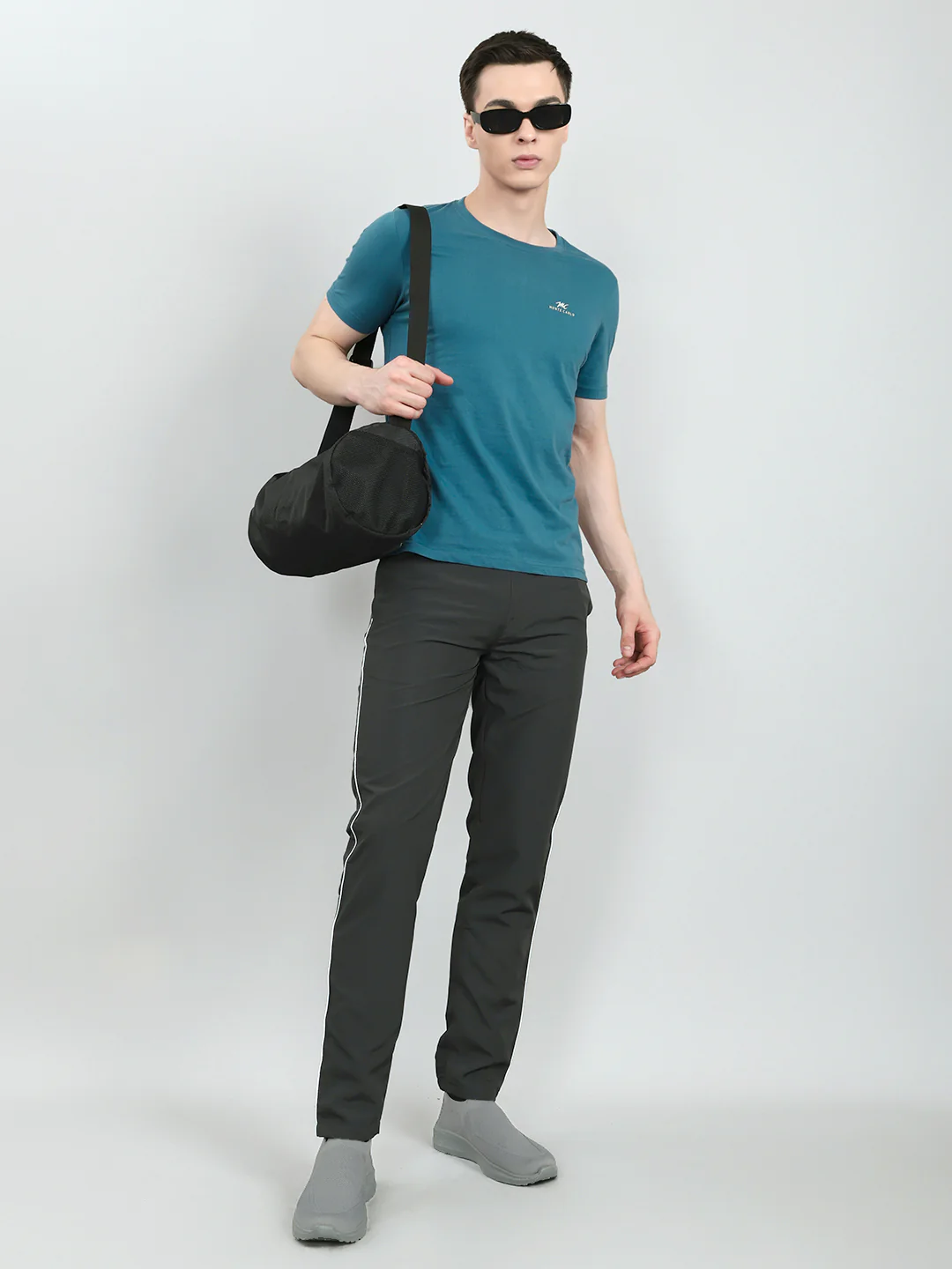 Men Grey Solid Regular Fit Lower - Image 6