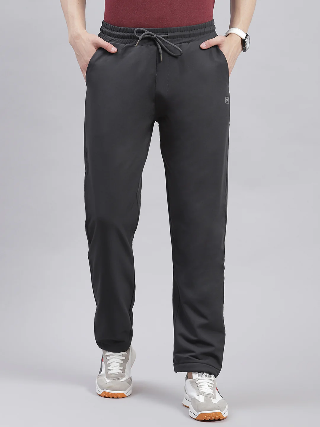 Men Grey Solid Regular Fit Winter Lowers - Image 2