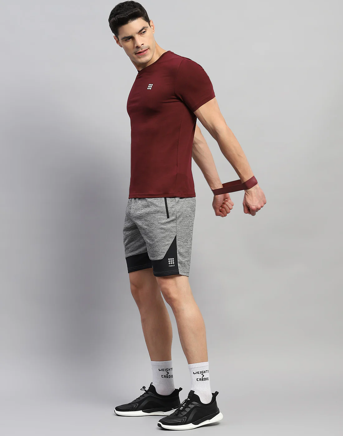 Rock.it Men Grey Solid Regular Fit Short - Image 2