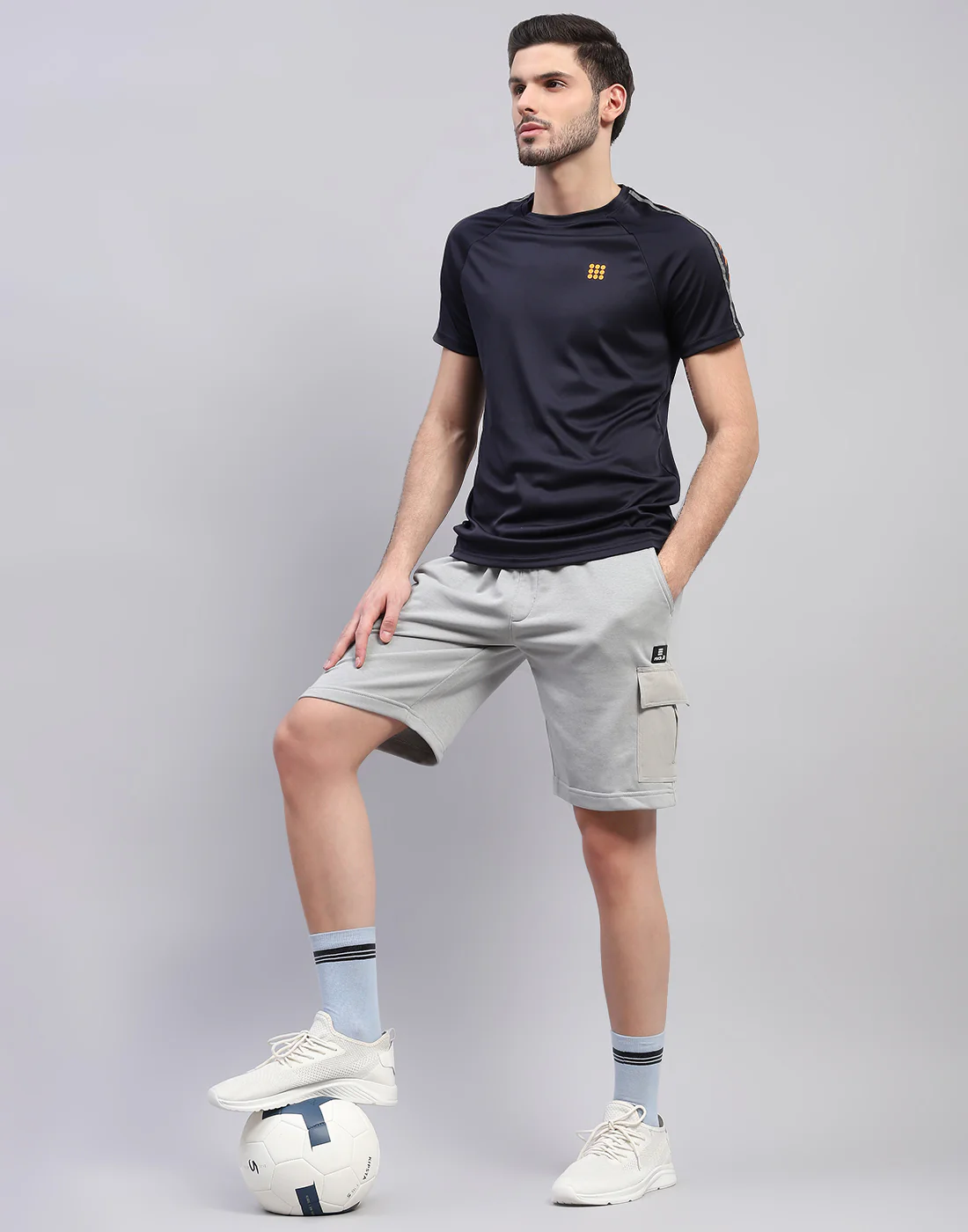 Rock.it Men Grey Solid Regular Fit Short - Image 2
