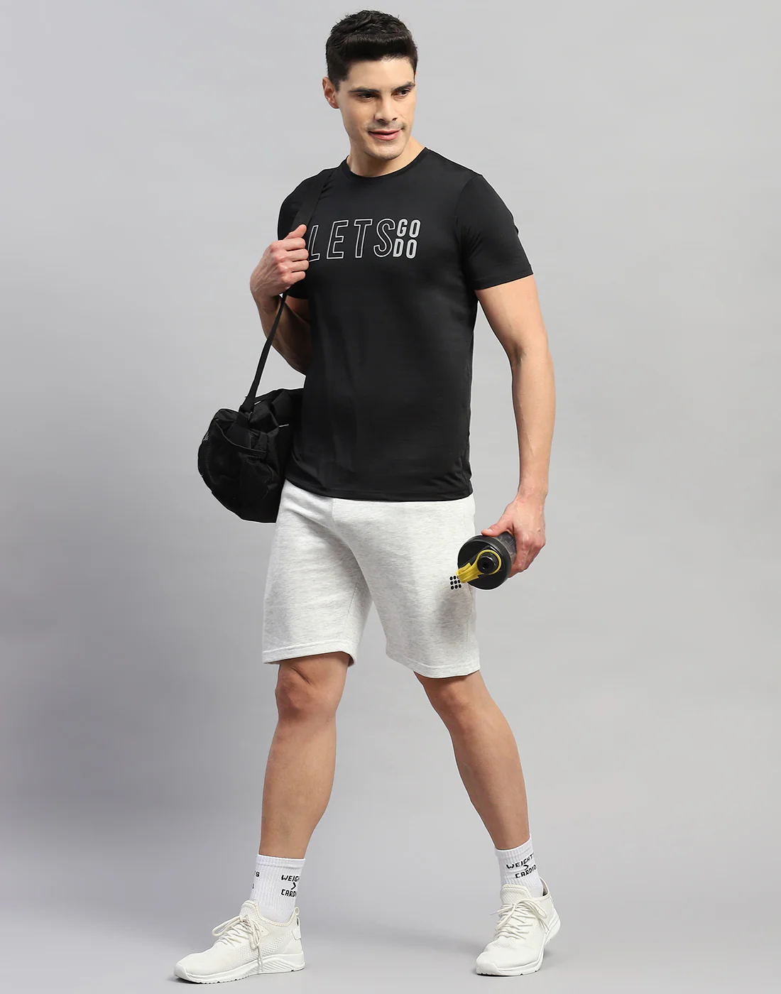 Rock.it Men Grey Solid Regular Fit Short - Image 2