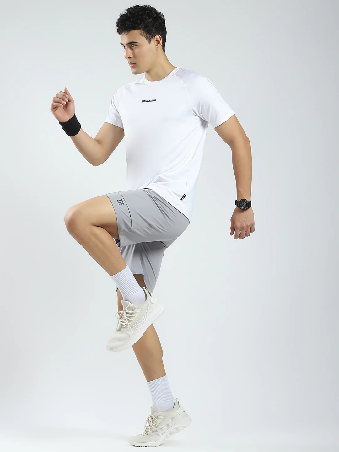 Rock.it Men Grey Solid Regular Fit Short - Image 2