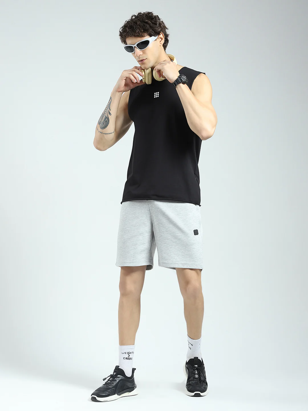 Rock.it Men Grey Solid Regular Fit Shorts - Image 2