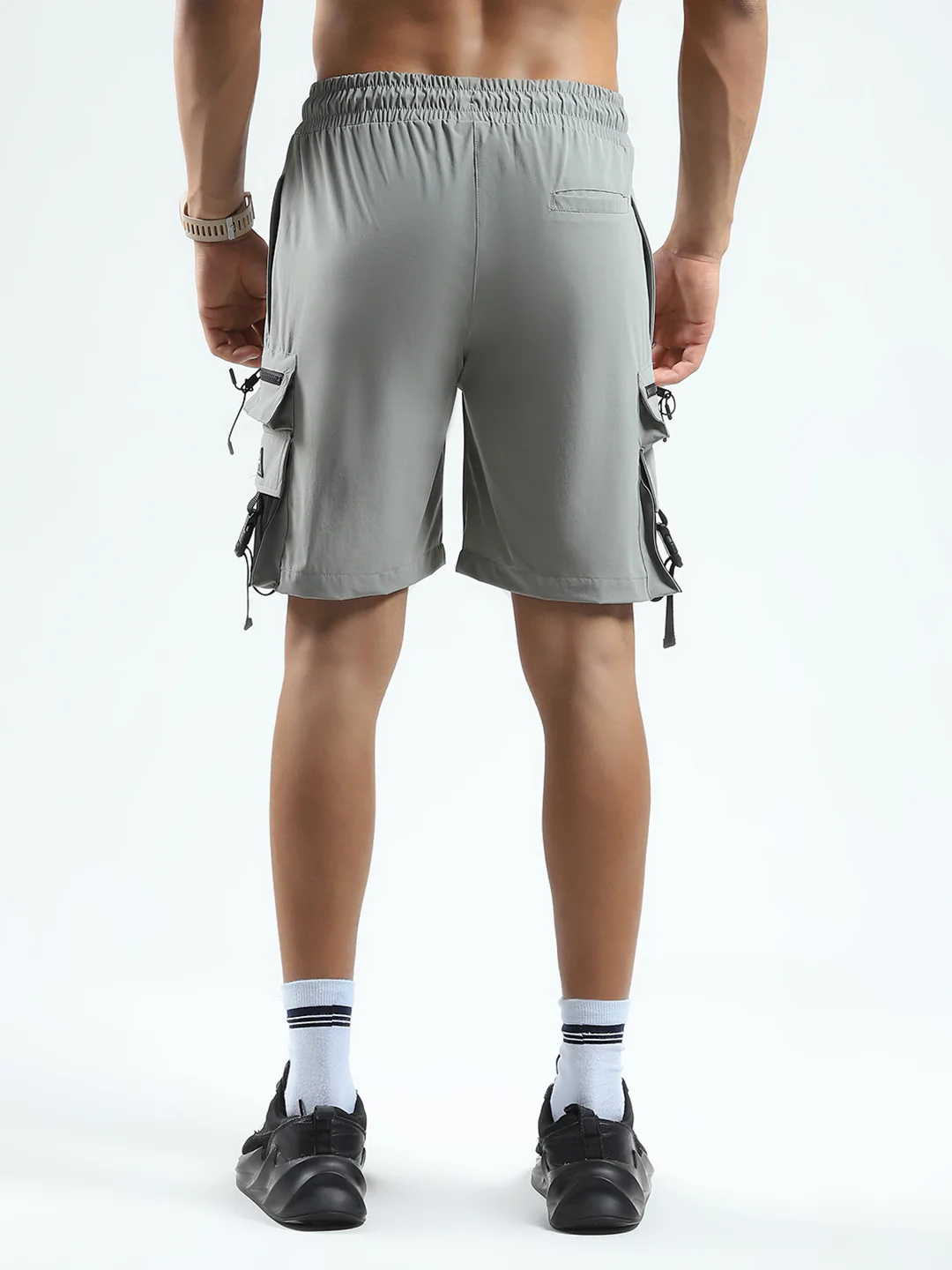 Rock.it Men Grey Solid Regular Fit Shorts - Image 5