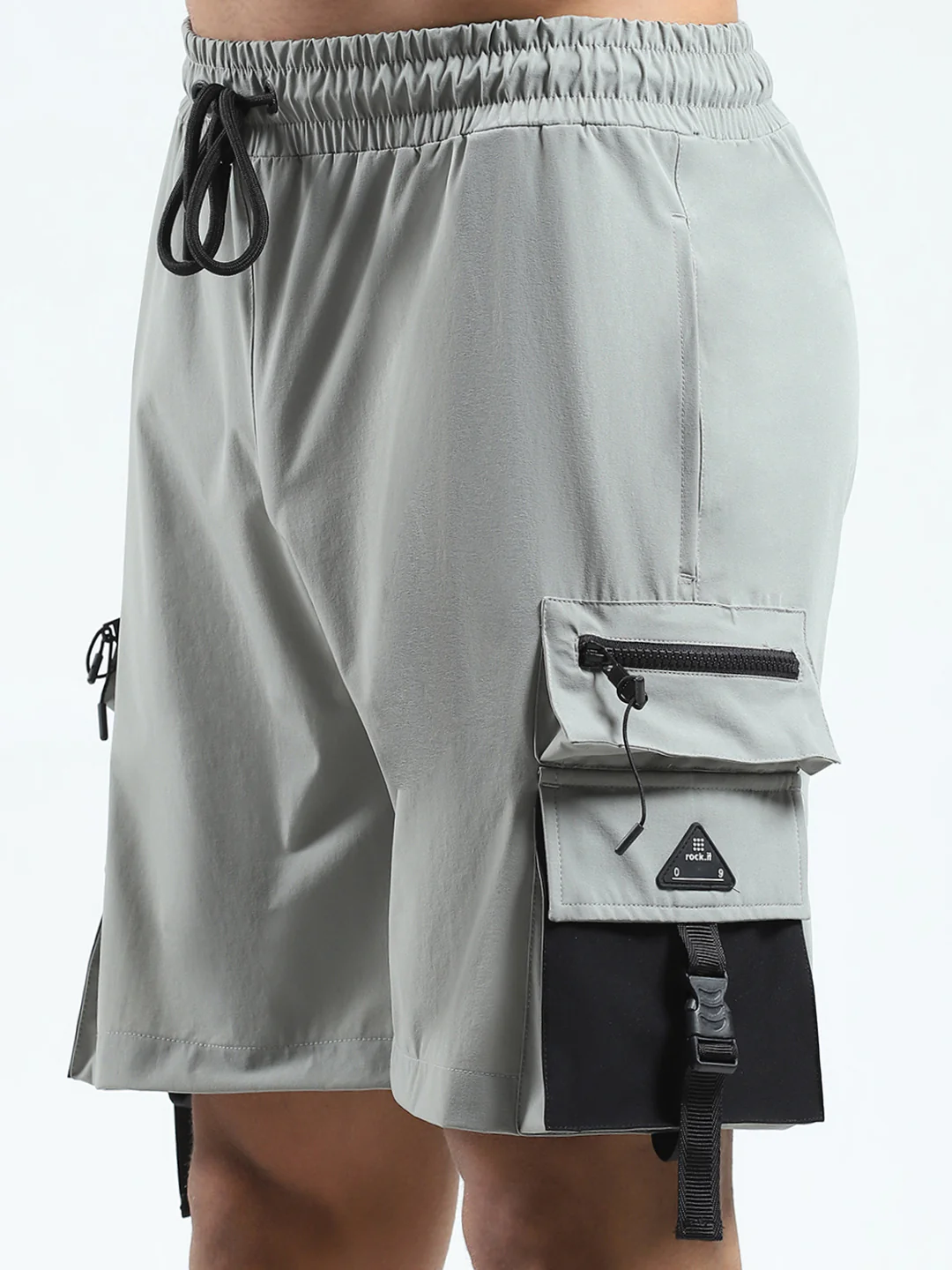 Rock.it Men Grey Solid Regular Fit Shorts - Image 6