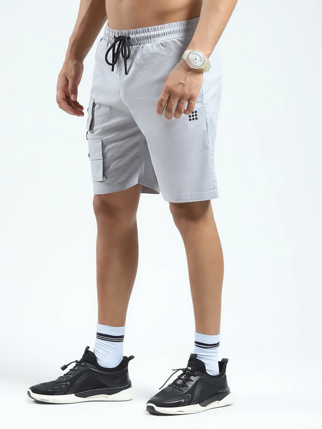 Rock.it Men Grey Solid Regular Fit Shorts - Image 3