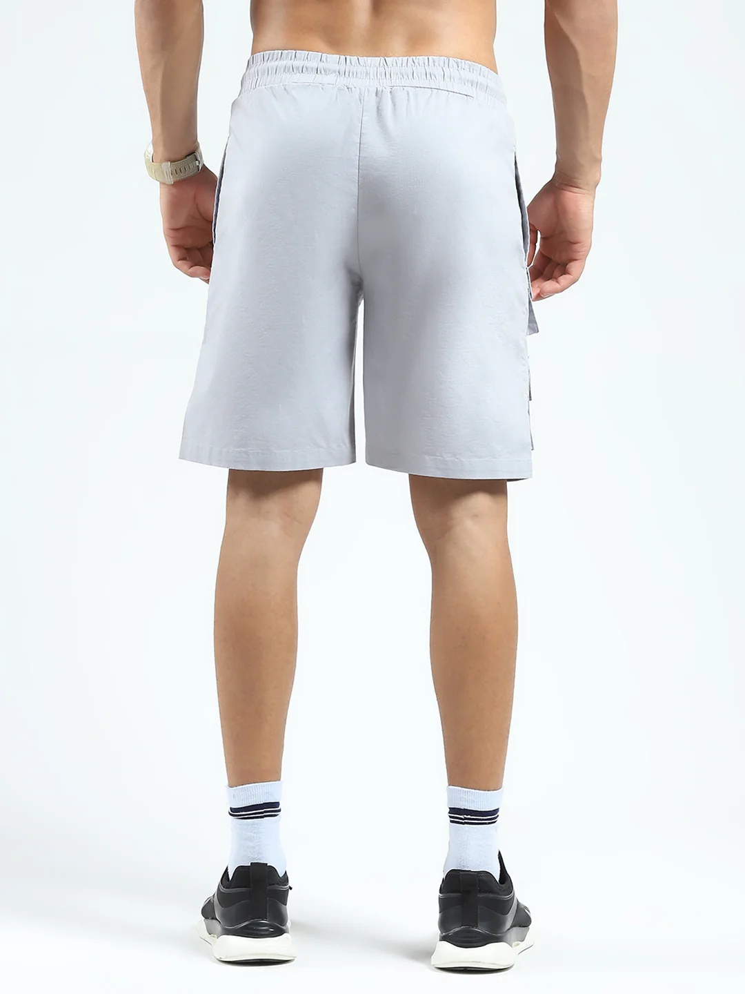 Rock.it Men Grey Solid Regular Fit Shorts - Image 5
