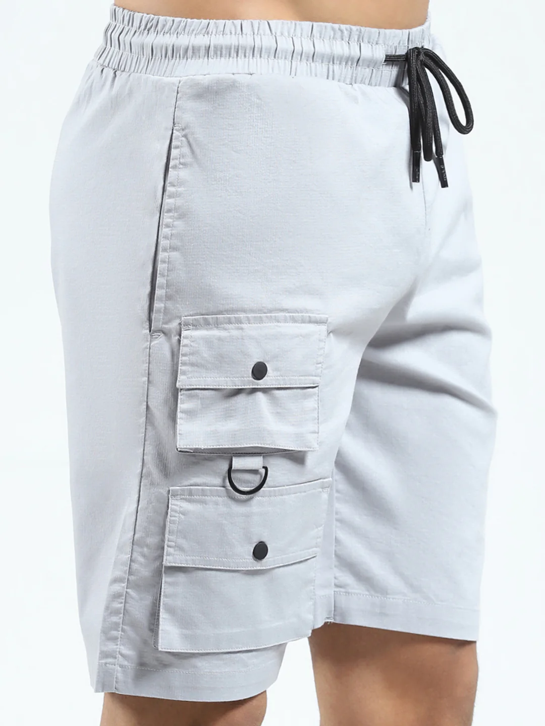 Rock.it Men Grey Solid Regular Fit Shorts - Image 6