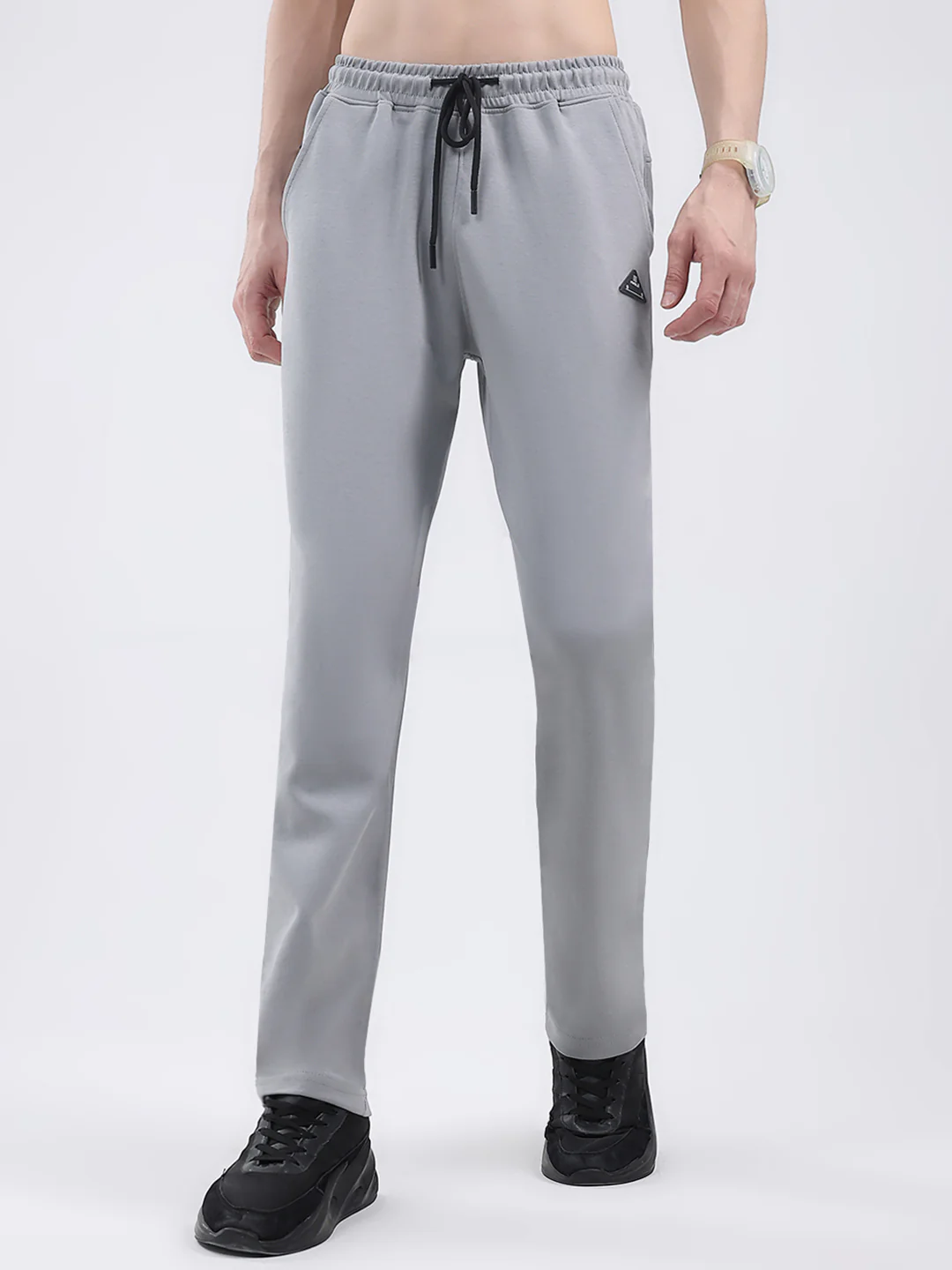 Rock.it Men Grey Solid Regular Fit Winter Lower
