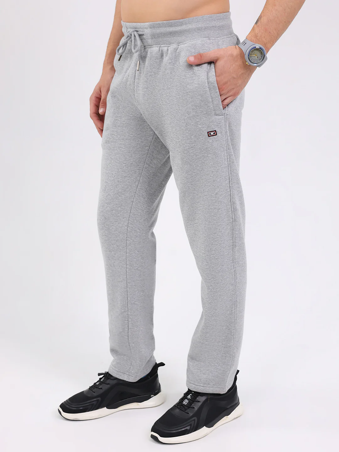Men Grey Solid Regular Fit Winter Lower - Image 3
