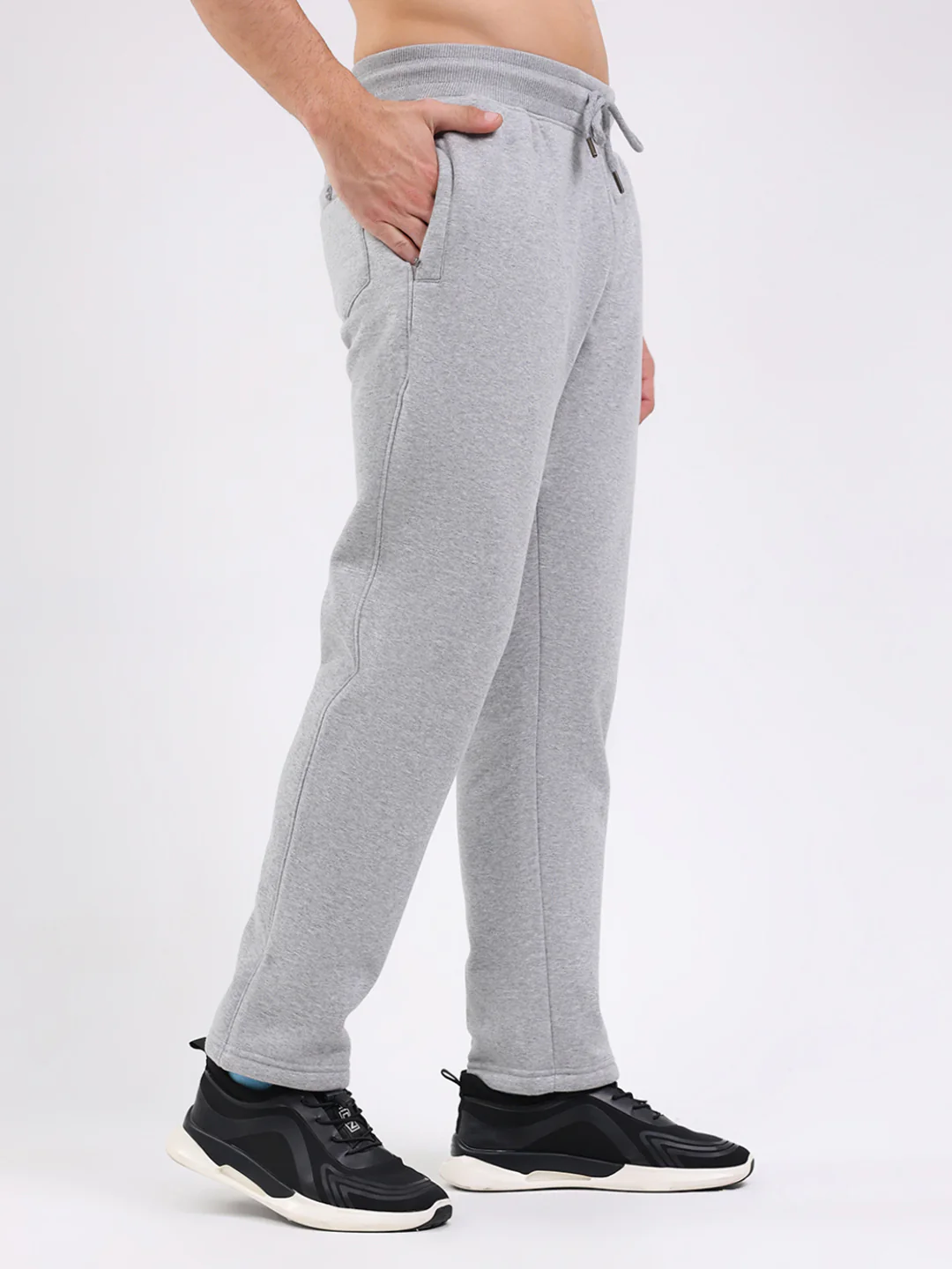 Men Grey Solid Regular Fit Winter Lower - Image 4