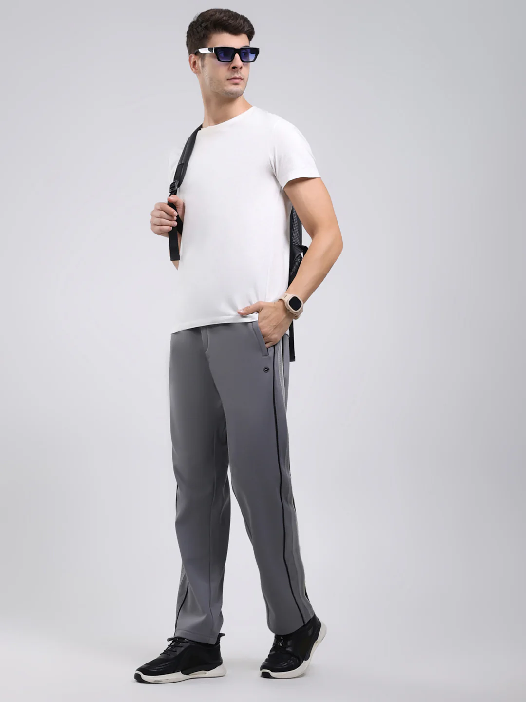 Men Grey Solid Regular Fit Winter Lower - Image 2