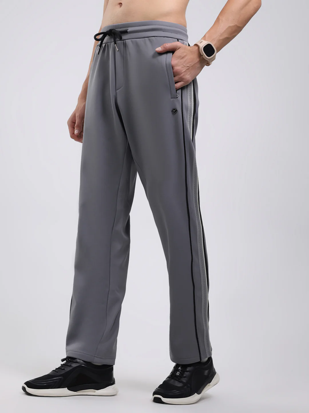 Men Grey Solid Regular Fit Winter Lower - Image 3